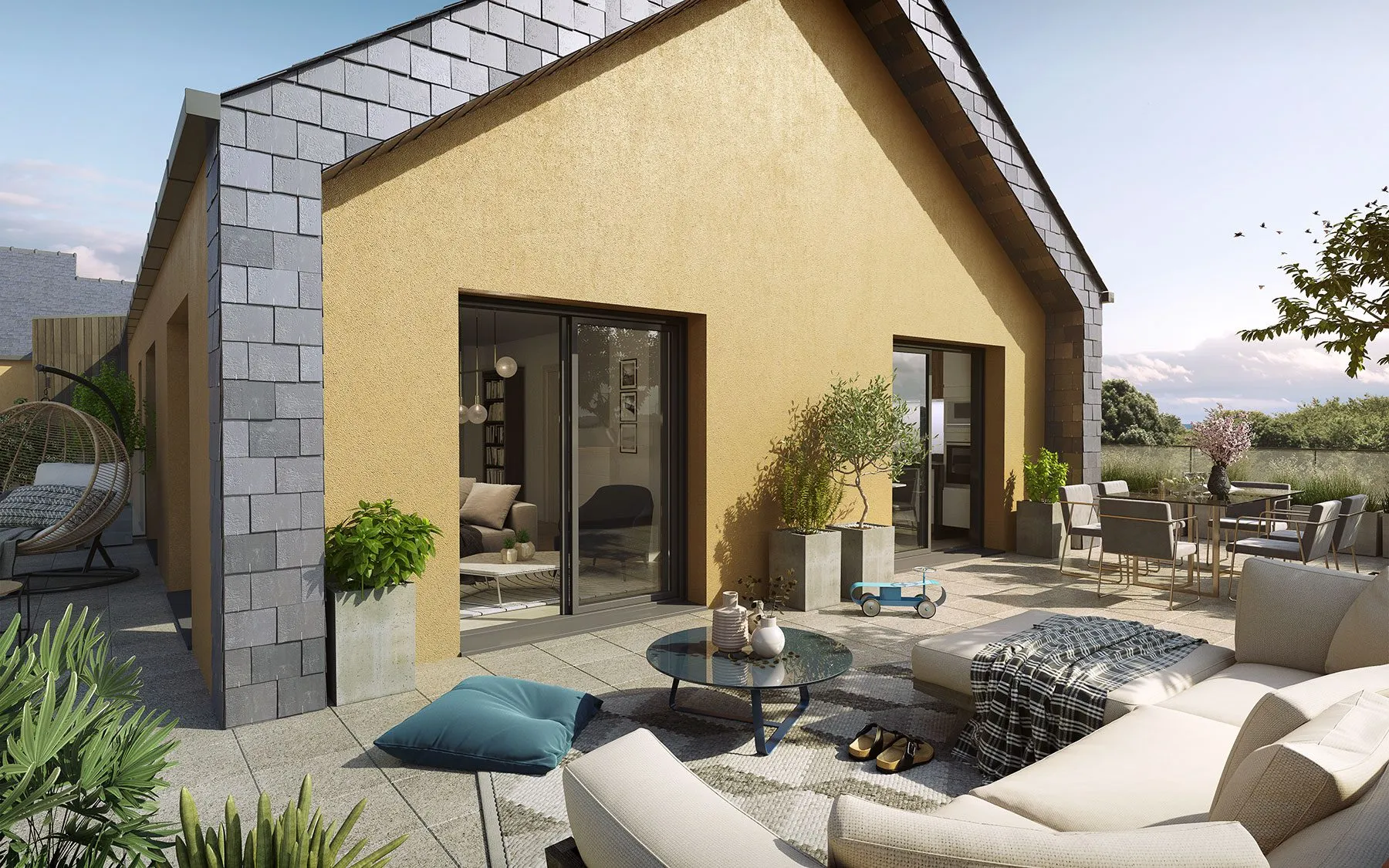 Atelier Loyer ARCHITECTE RENNES Atelier Loyer ARCHITECTE RENNES 4638 Lamotte LaChappelle Vue Terrasse HD